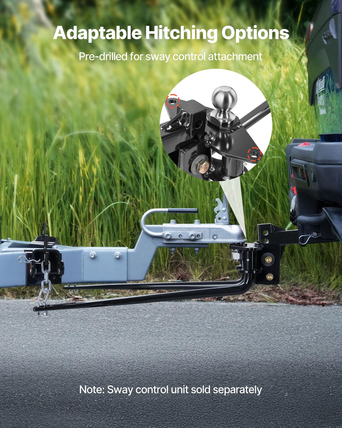 10000 lbs Weight Distribution Hitch with 2 in Shank and 2-5/16 in Ball J55048