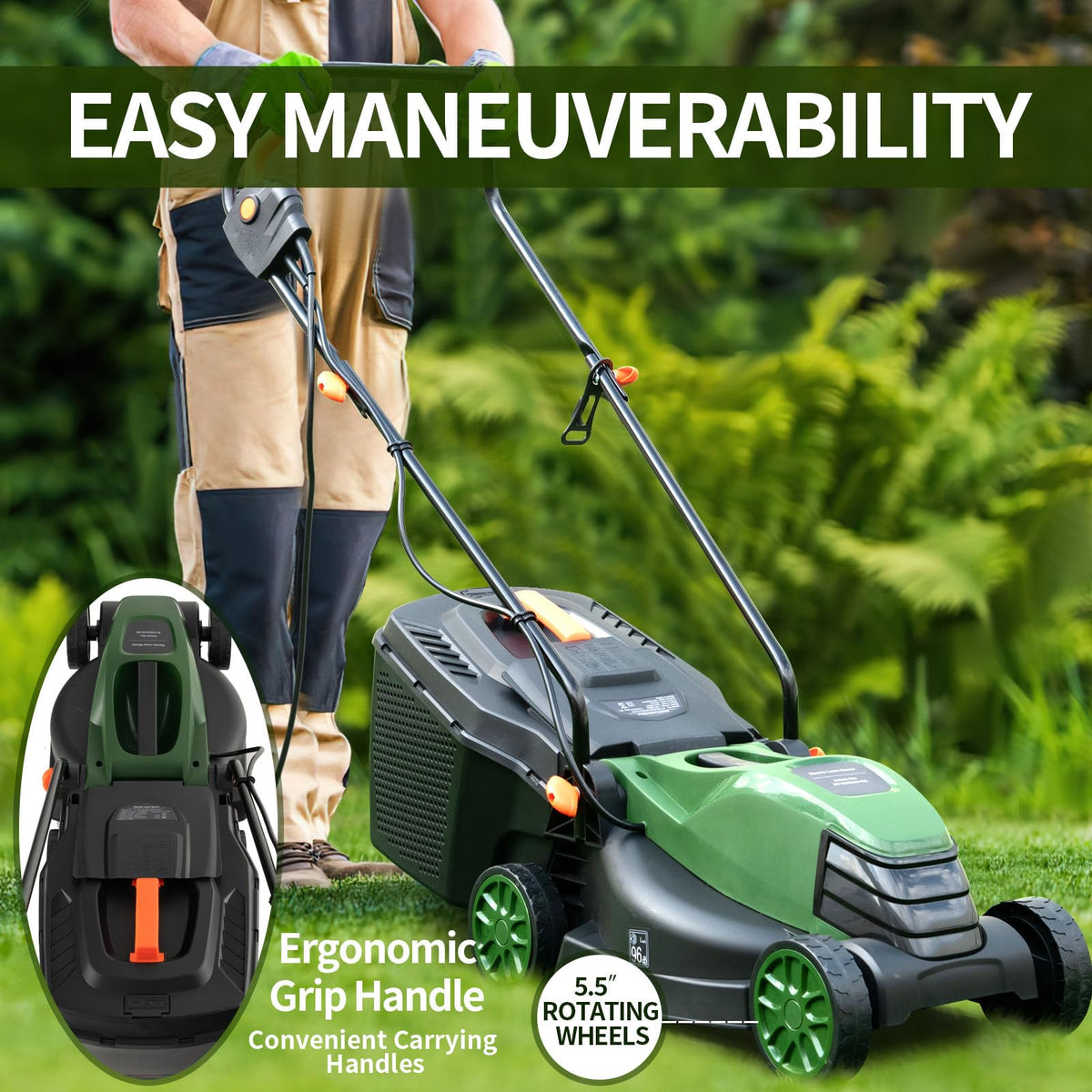 Electric Lawn Mower with Grass Collection Box R5414