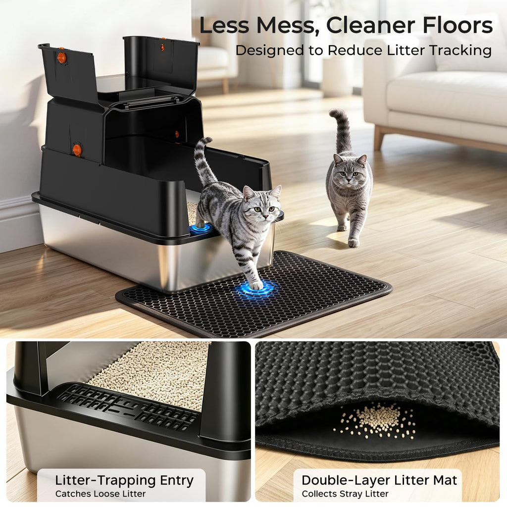 XL Stainless Steel Cat Litter Box I5335