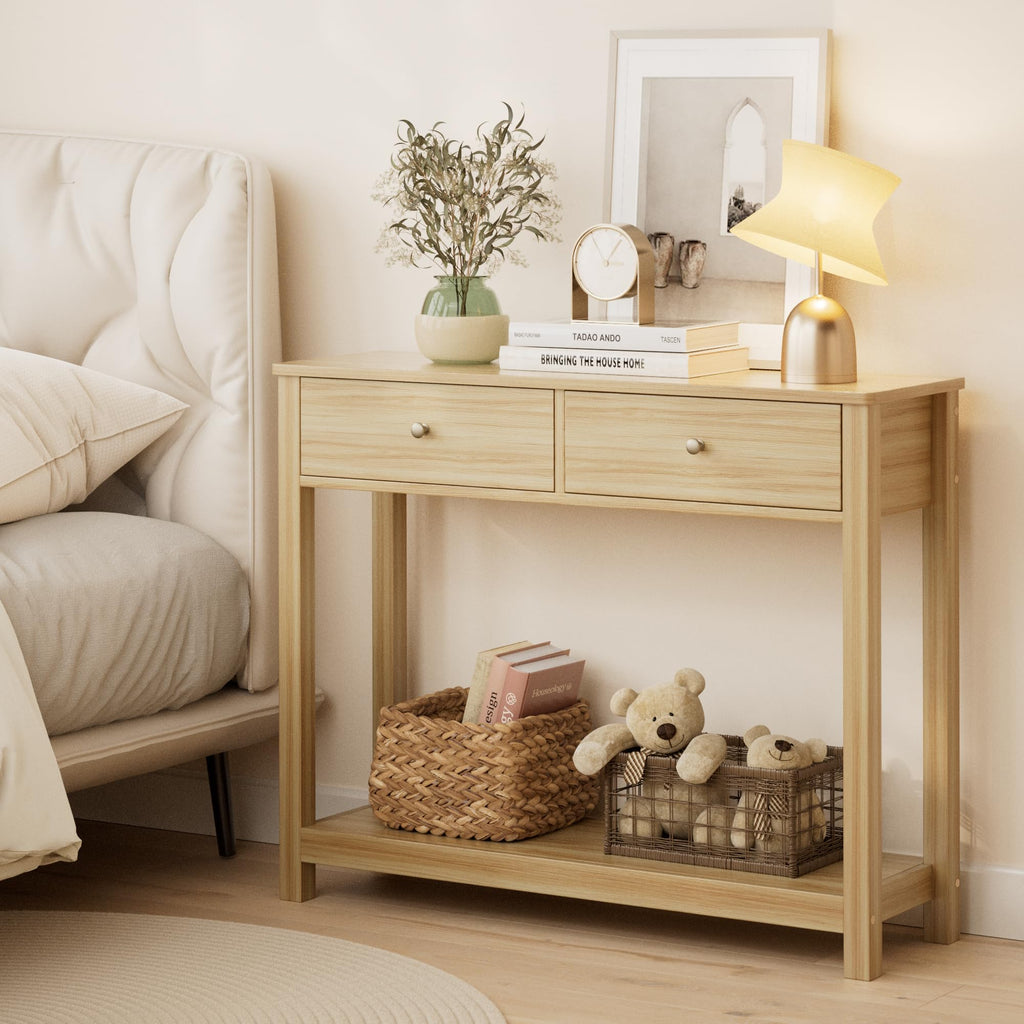 2 Drawer Oak Console Table A8839