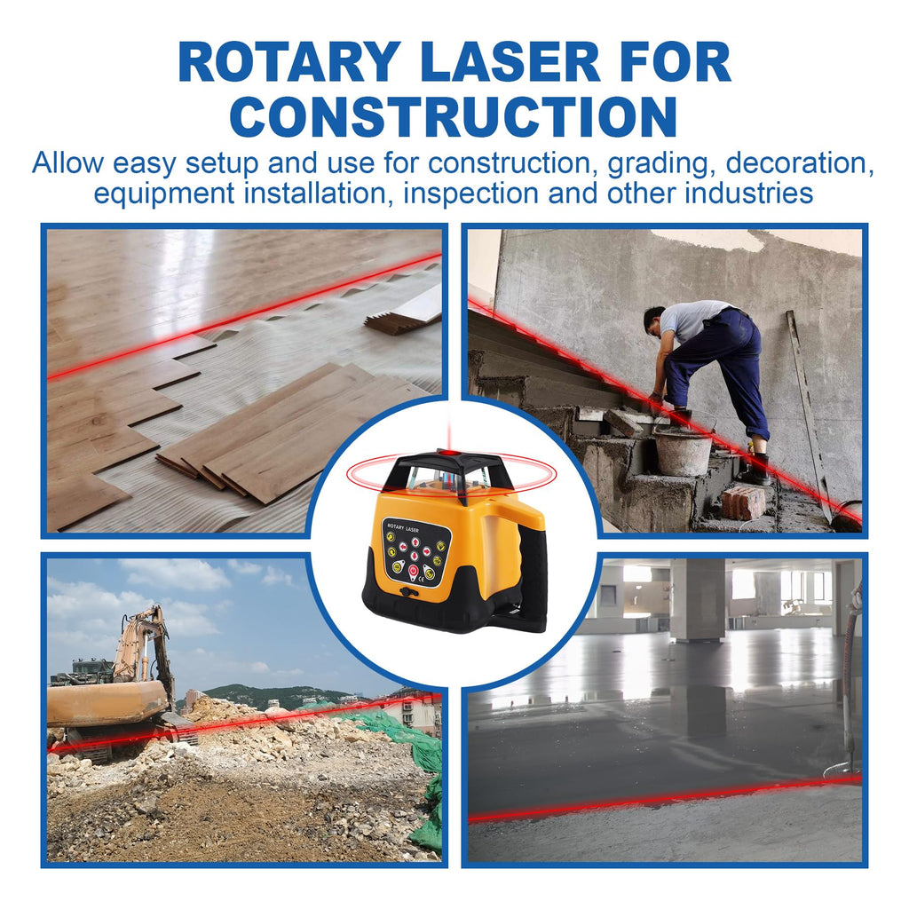 Red Beam Rotary Laser Level Kit with Tripod C9049