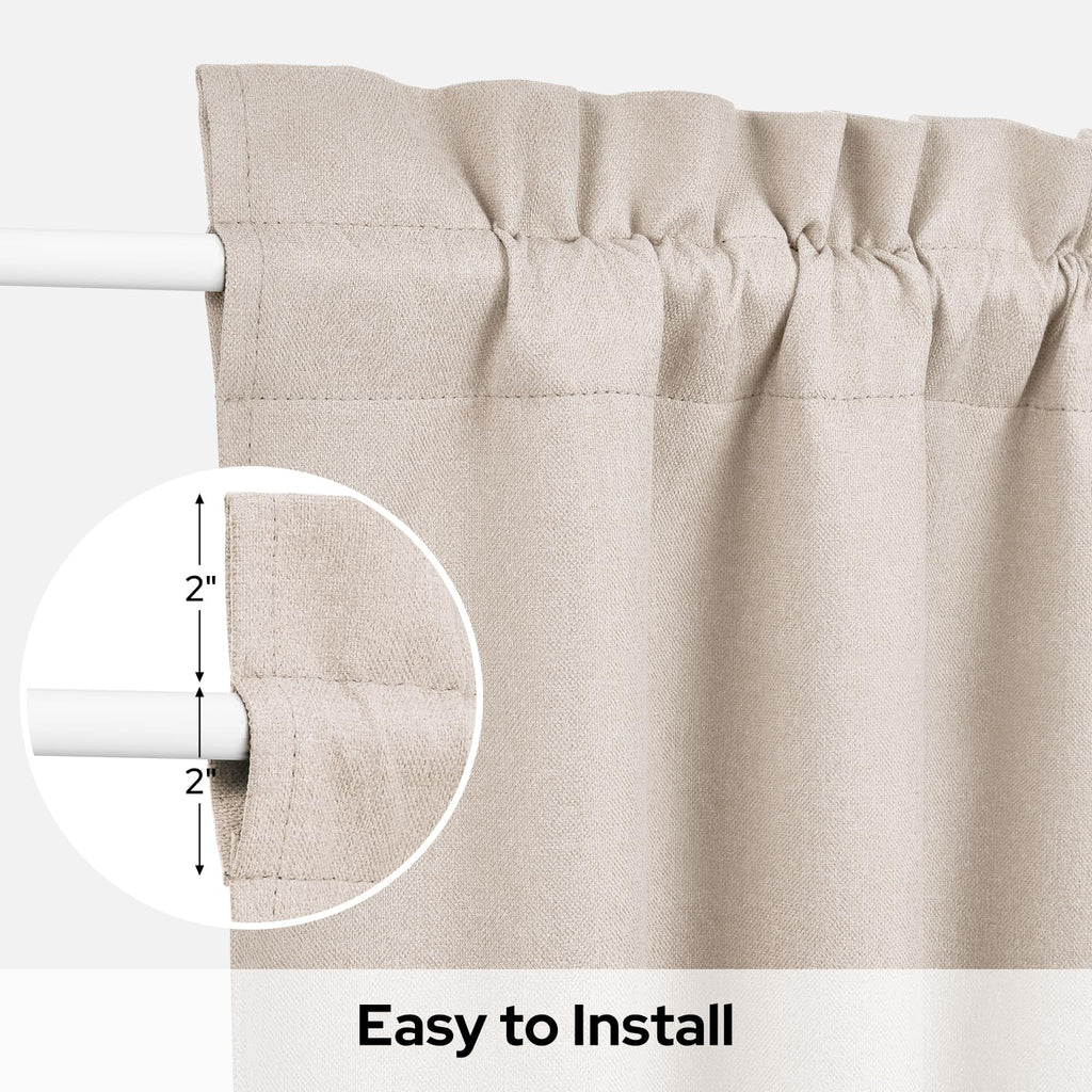 100% Blackout Linen Door Curtains 26x72 Inch Z57998
