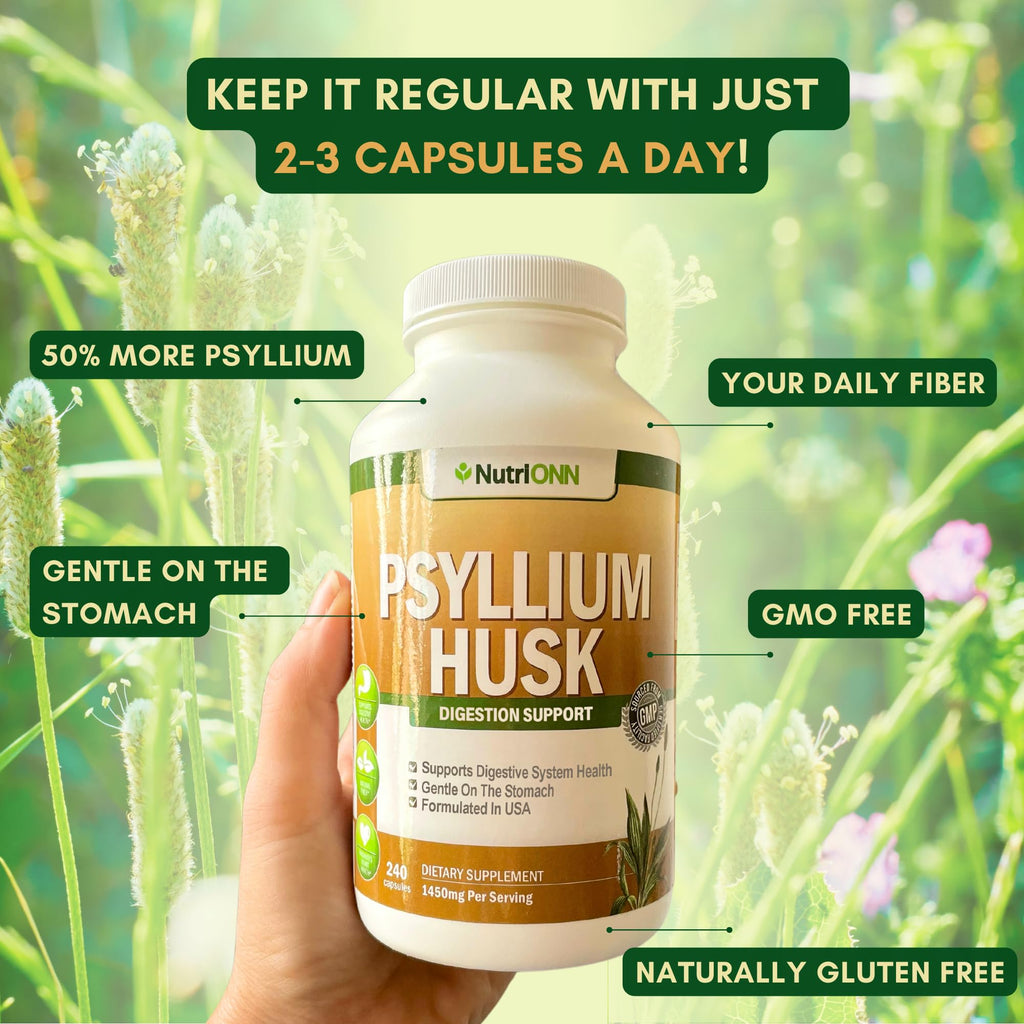 1450mg 240 Capsules Psyllium Husk Fiber Supplement M3259