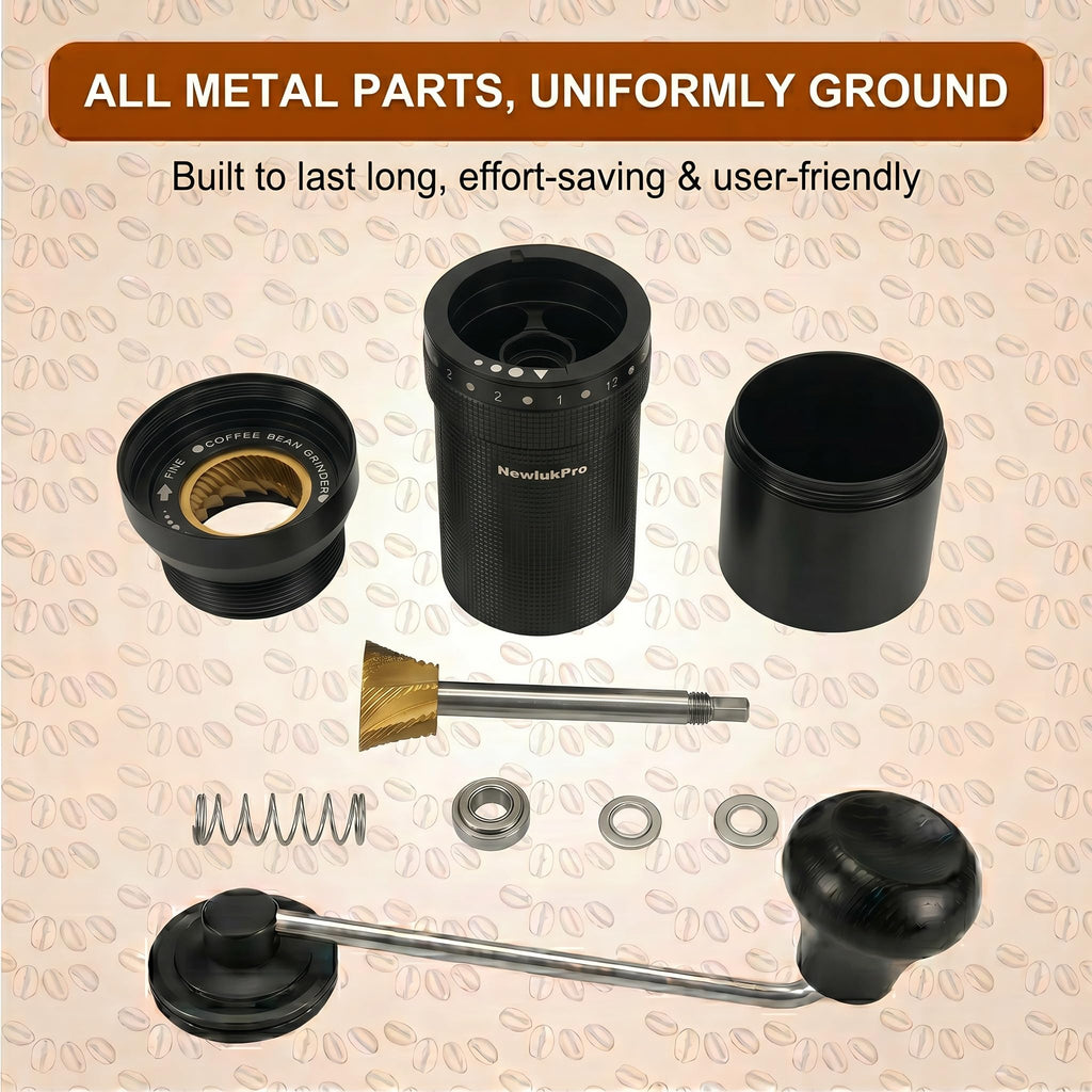 Manual Coffee Grinder, Titanium Conical Burr, 35g Capacity Y432