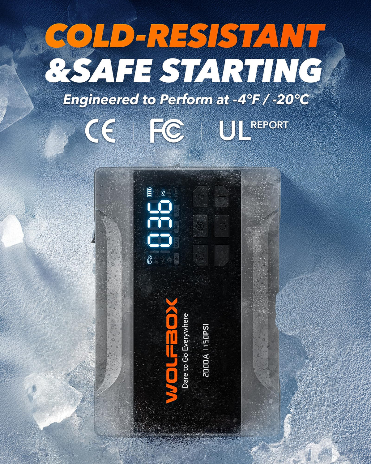 2000A Portable 12V Jump Starter with Air Compressor G620