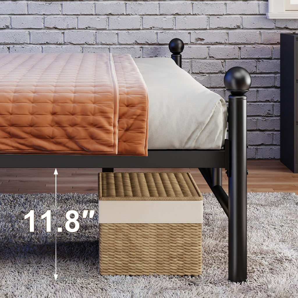 King Size Metal Platform Bed Frame with LED Lights F6425