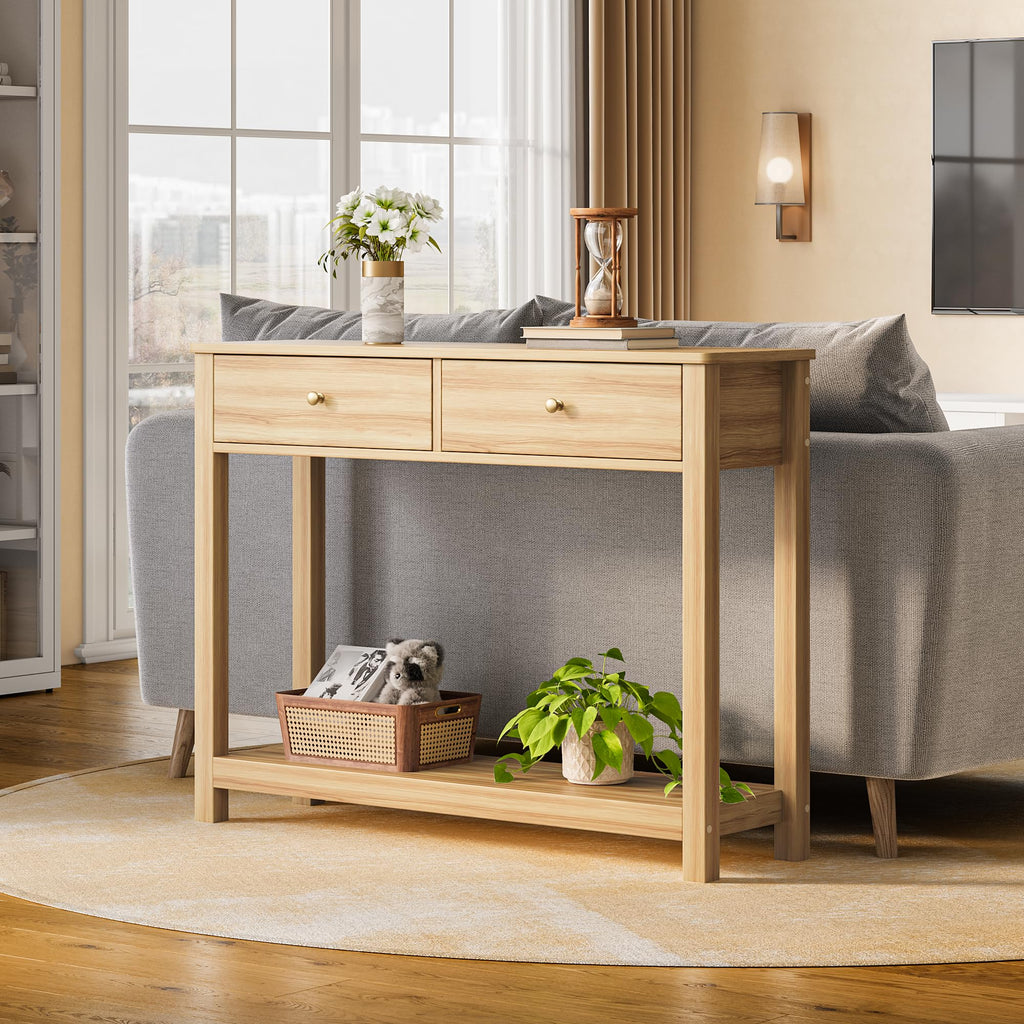 2 Drawer Oak Console Table A8839