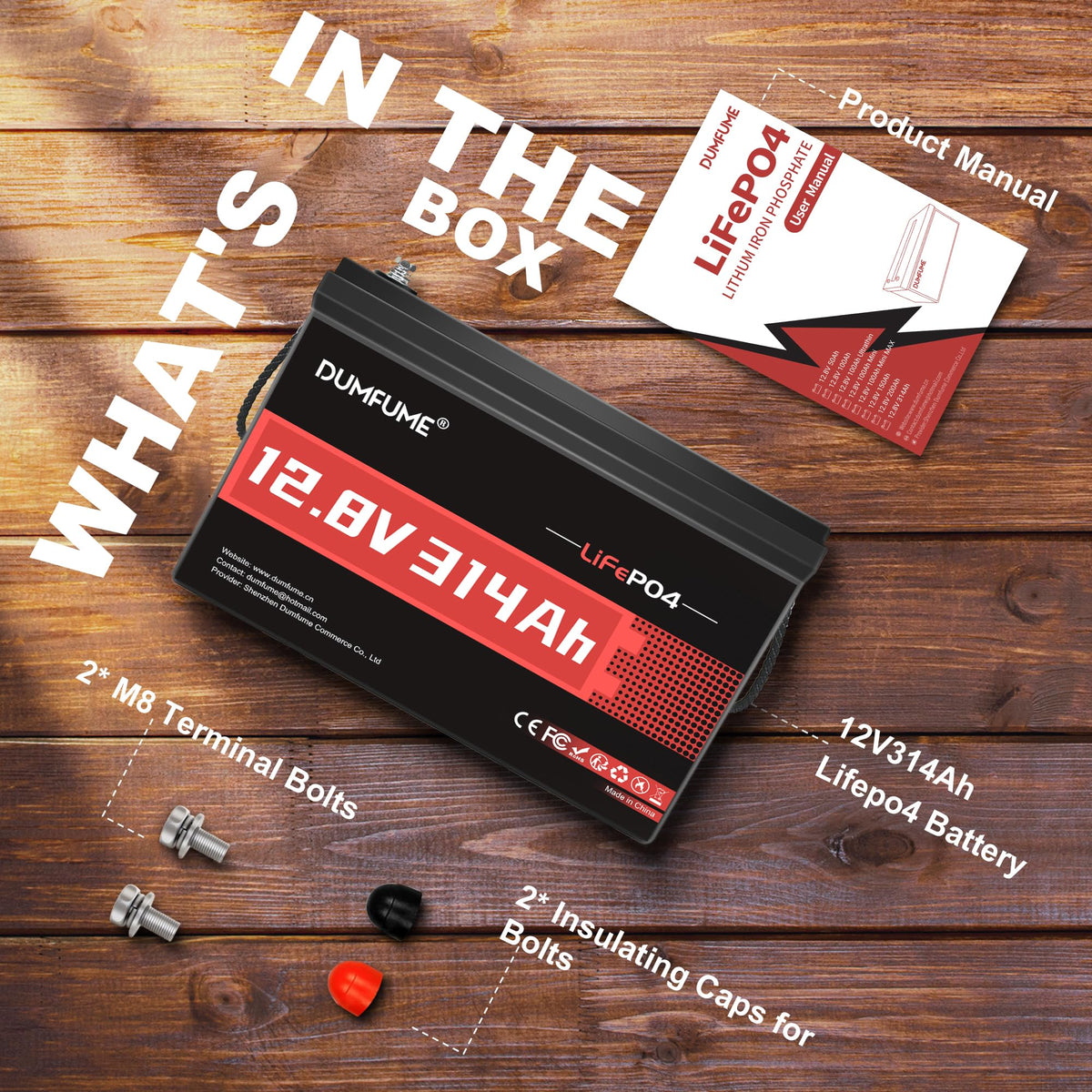 12V 300Ah LiFePO4 Battery 200A BMS P58008