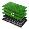 25" x 20" Reusable Indoor Dog Potty with Tray and 2 Artificial Grass Pads L92348