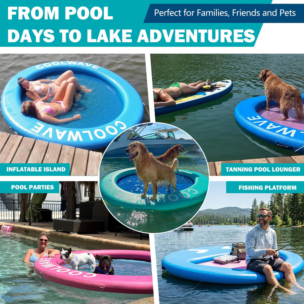 Inflatable Water Hammock Floating Dock with Cup Holders T922154