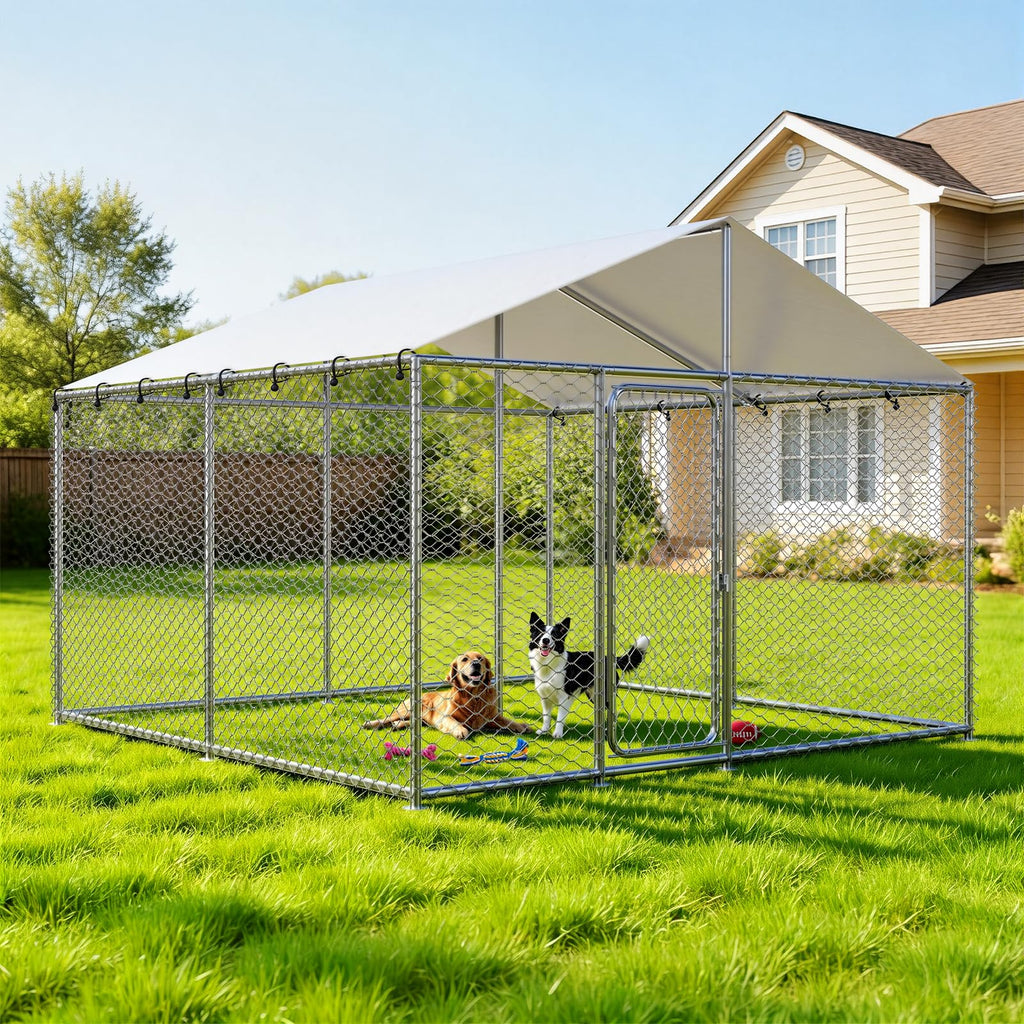 10x10 FT Outdoor Dog Kennel with Roof I2448