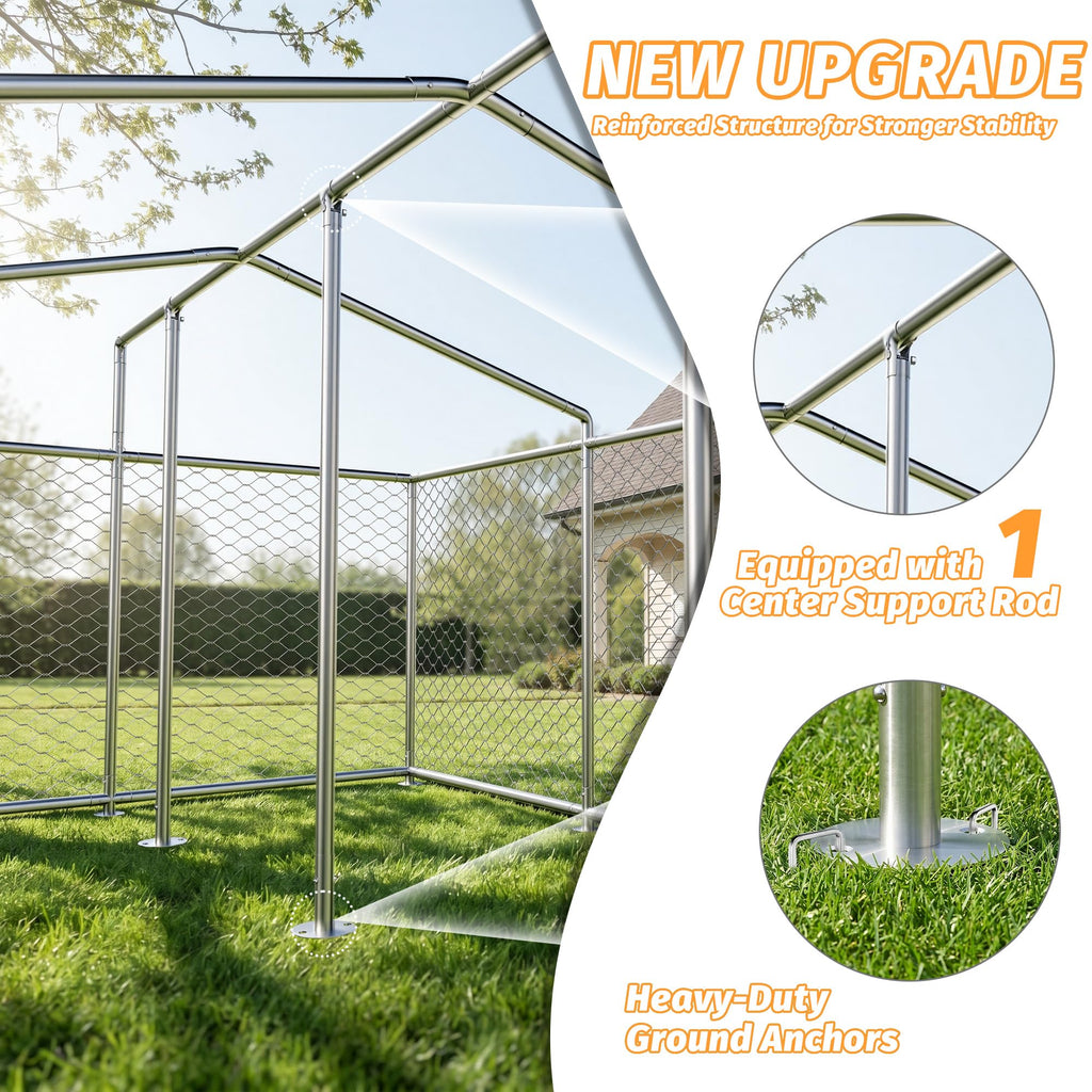 10x10 FT Outdoor Dog Kennel with Roof I2448