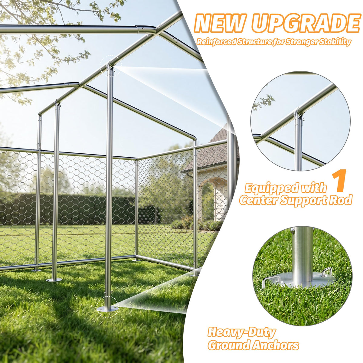 10x10 FT Outdoor Dog Kennel with Roof I2448